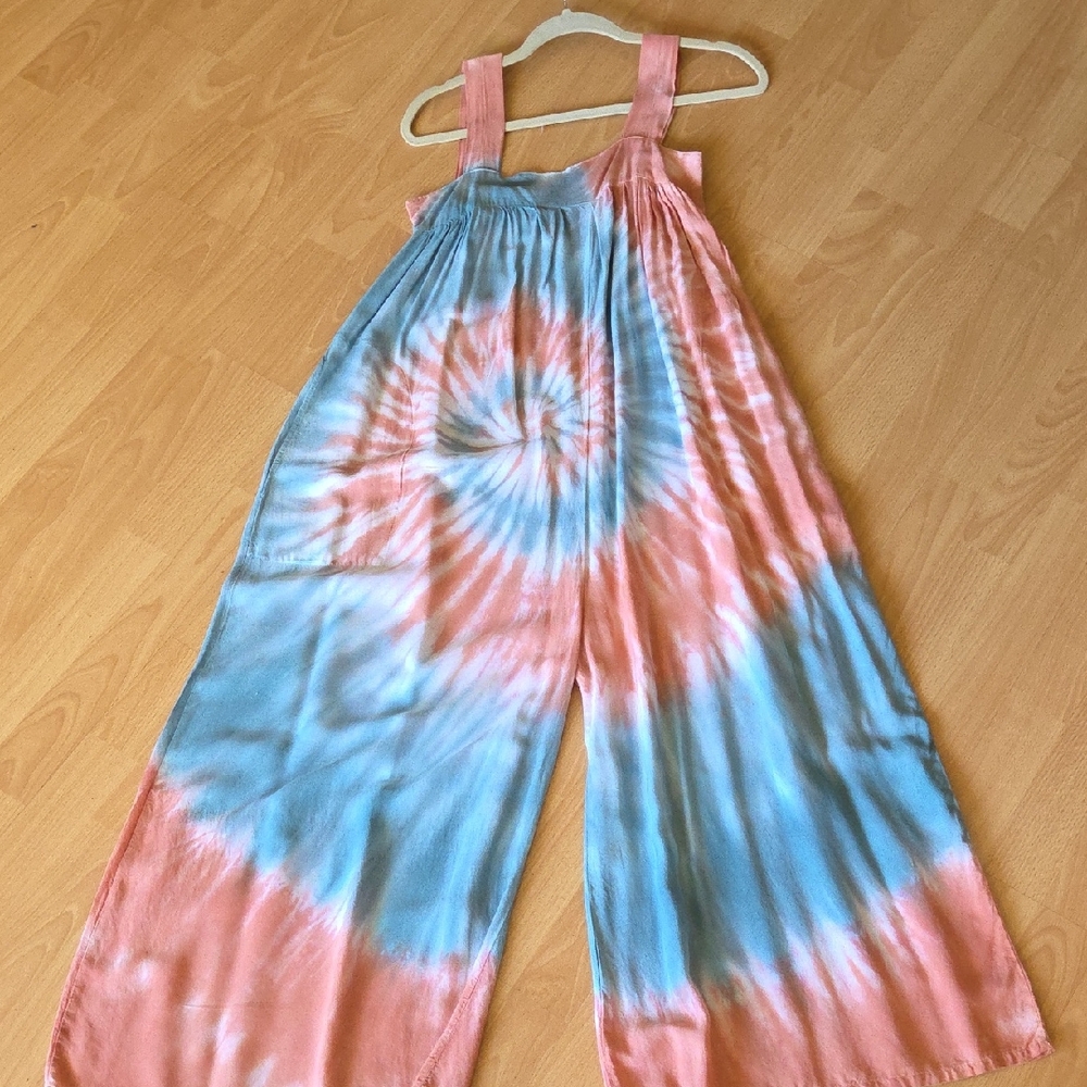 Tie-Dye Jumpsuit in Blue and Pink